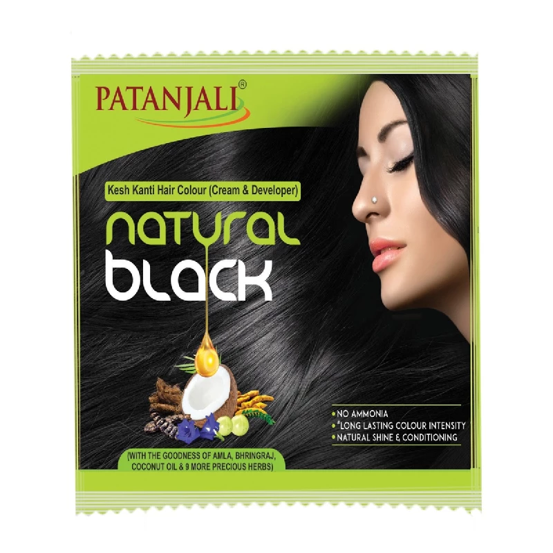 Patanjali Kesh Kanti Hair Colour-Natural Black, 40 g-1.webp